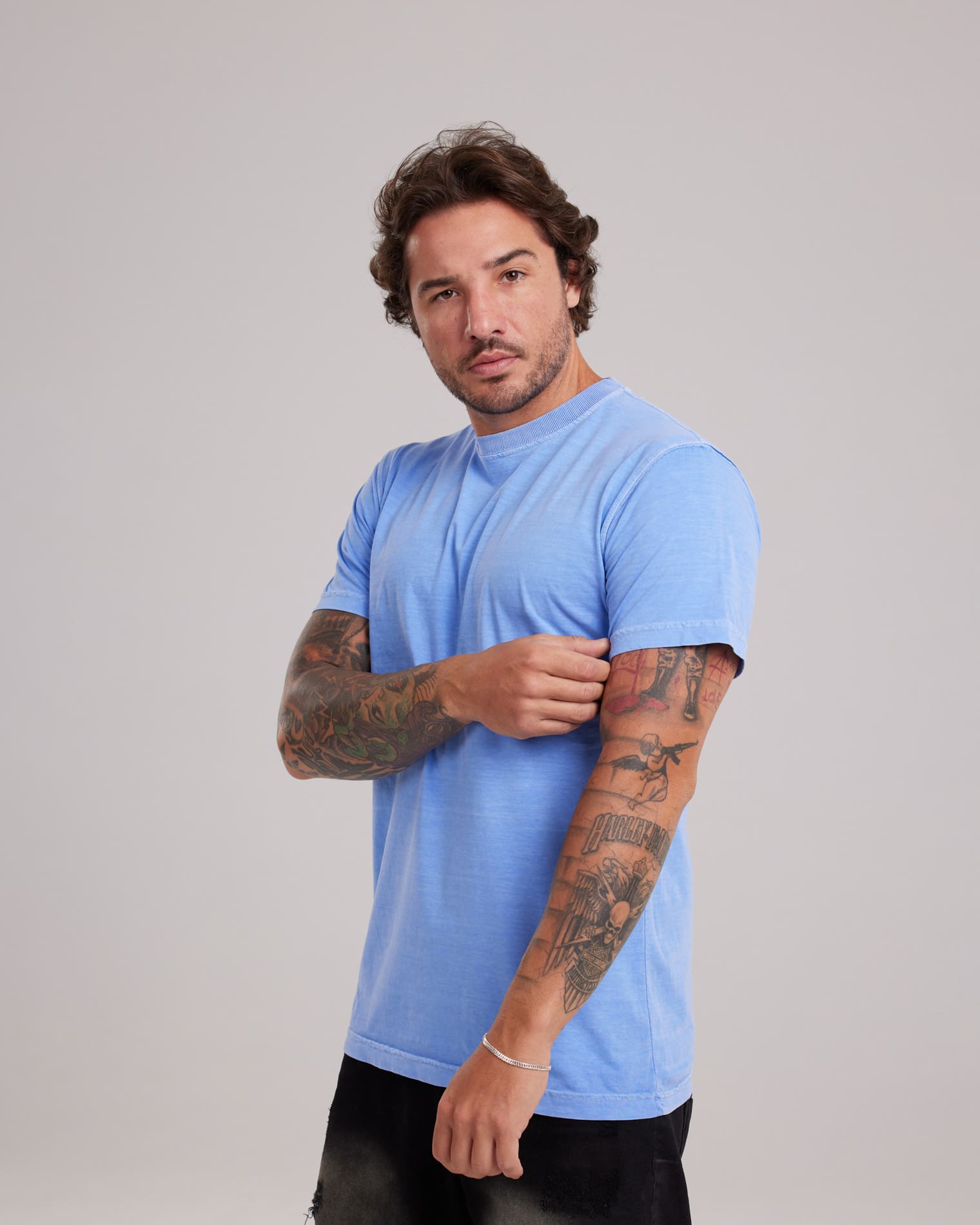 Camiseta Estonada Stone Wash Clássica — Lunfe Têxtil — foto 6