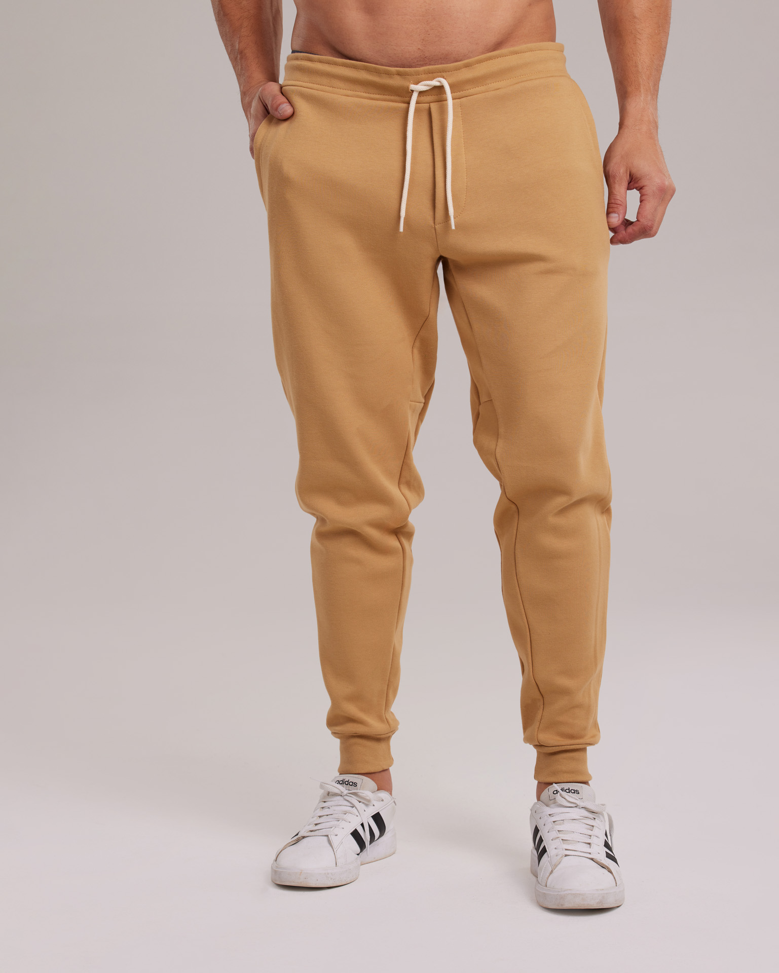 Calça Moletom Básica Flanelada Bege — Lunfe Têxtil