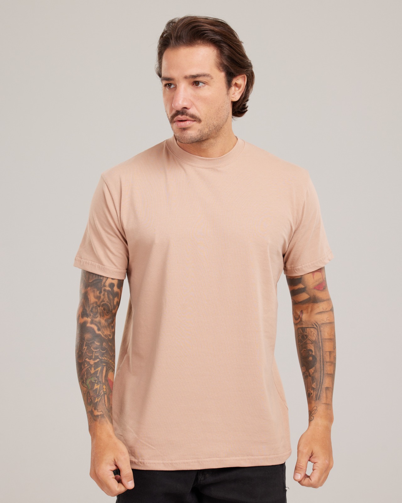 Camiseta Cotton Peruano Bege — Lunfe Têxtil — foto 4