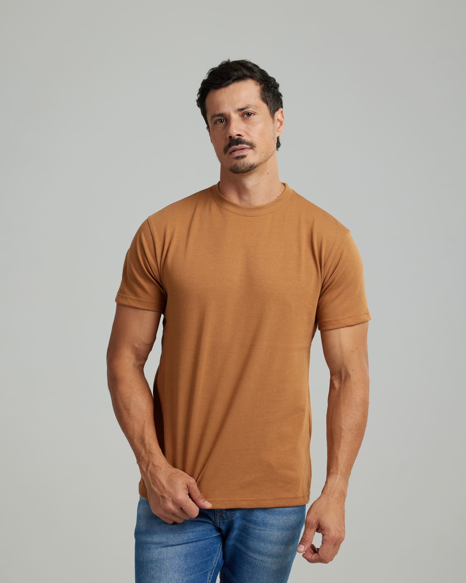 Camiseta Malhão Compact Caramelo — Lunfe Têxtil — foto 5