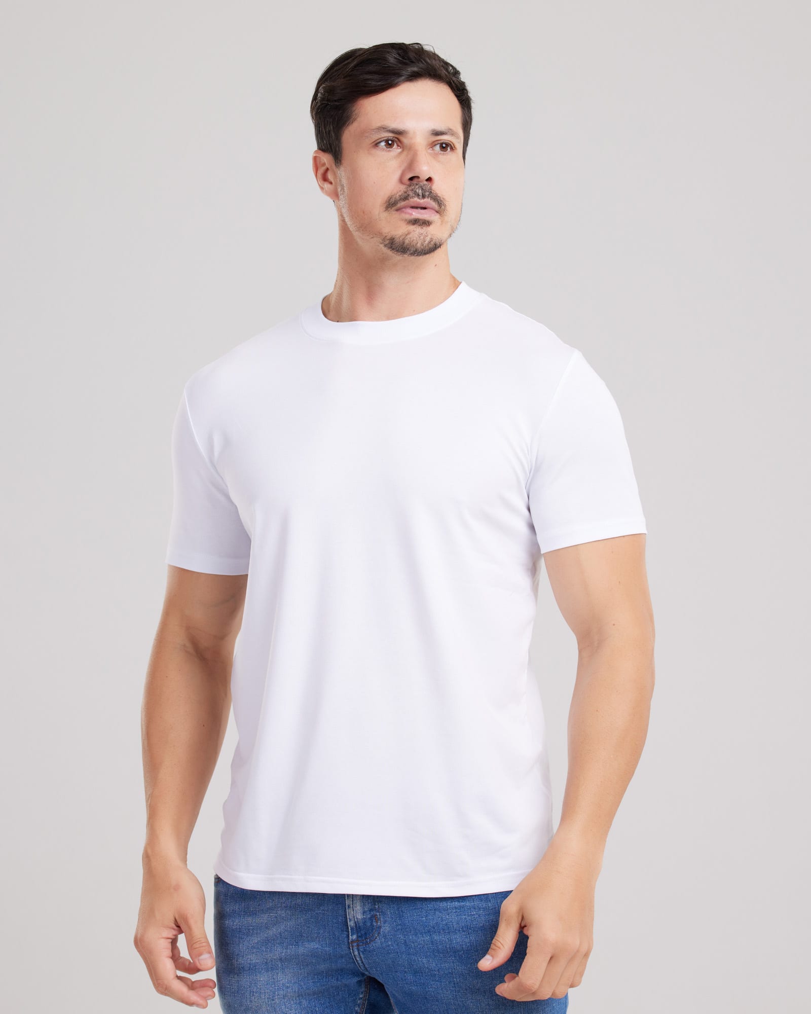 Camiseta Cotton Jersey Peruano Regular Fit Branco — Lunfe Têxtil — foto 8