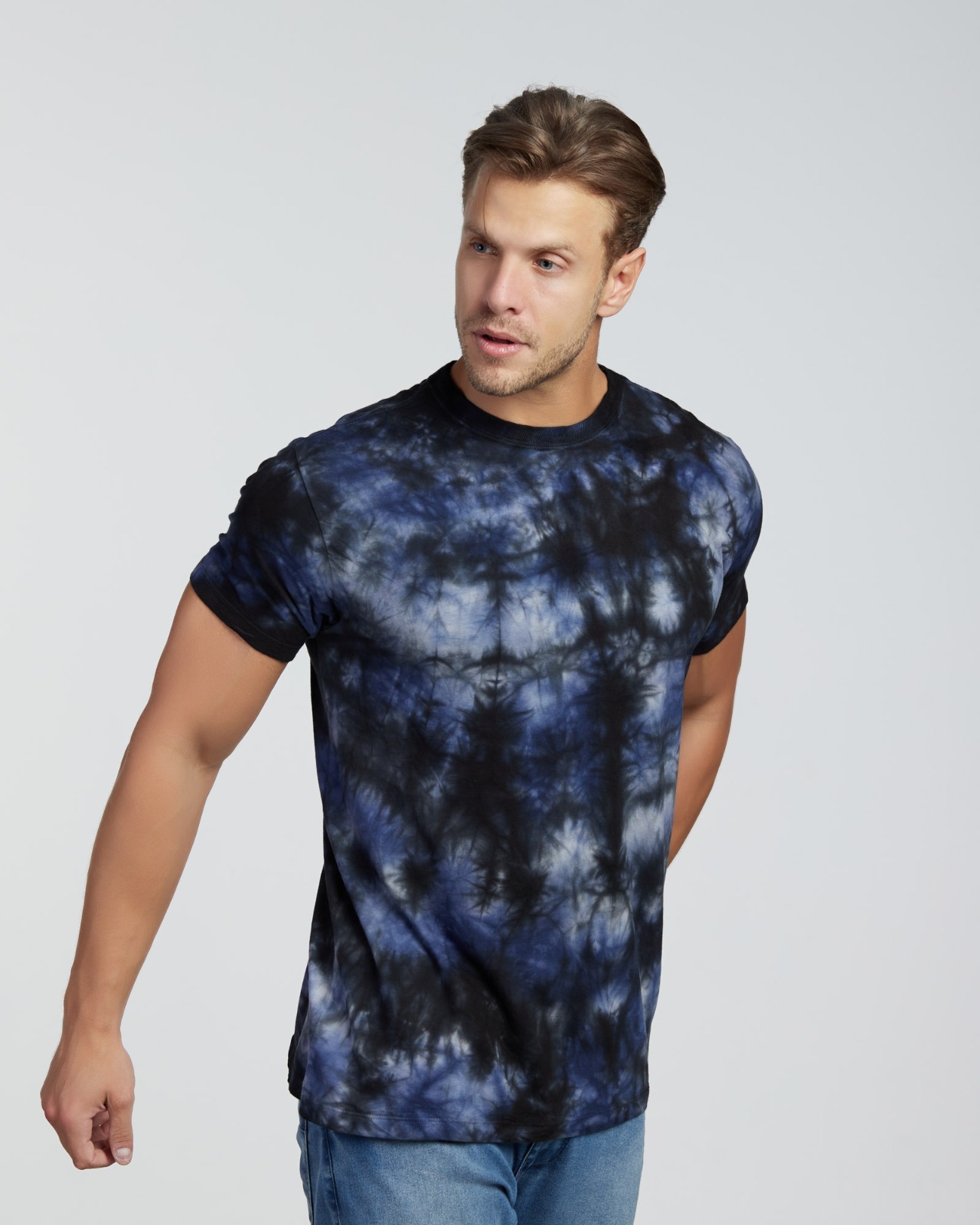 Camiseta Tie Dye Tie Dye Azul Marinho — Lunfe Têxtil — foto 4