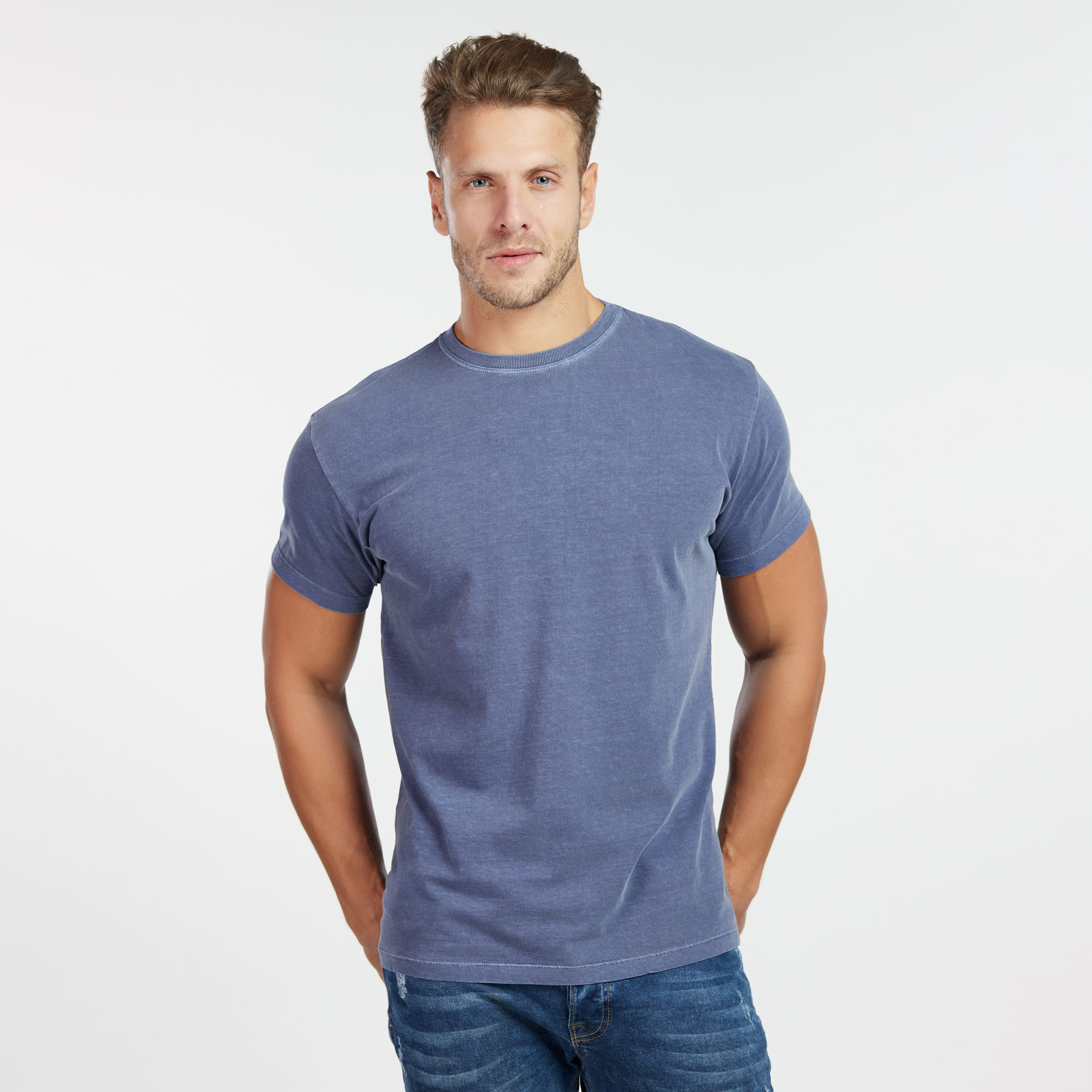 Camiseta Estonada Stone Wash Clássica Regular
