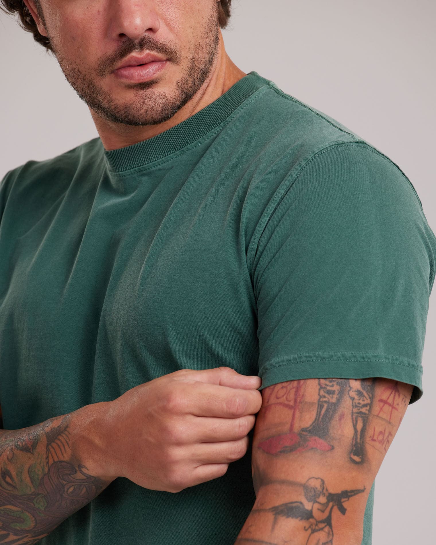 Camiseta Estonada Stone Wash Clássica — Lunfe Têxtil — foto 9