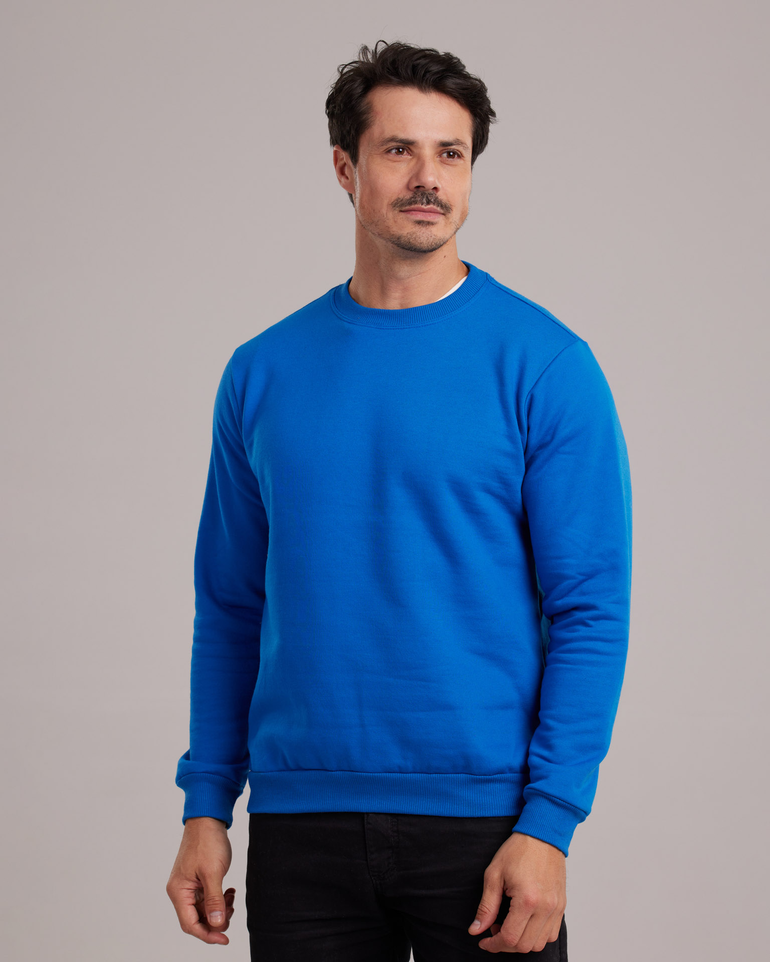 Moletom Básico Flanelado Azul Claro — Lunfe Têxtil — foto 8
