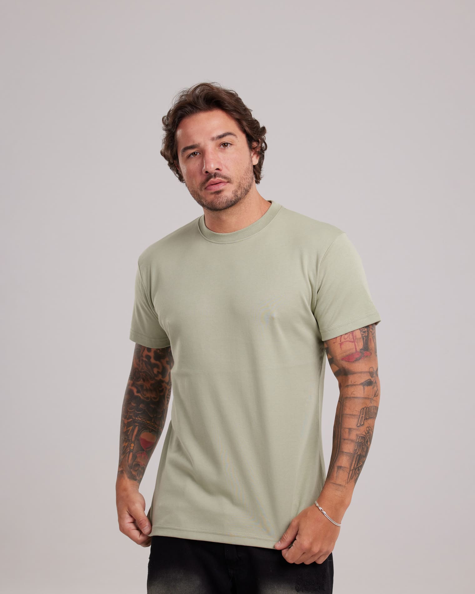 Camiseta Suedine Light Verde — Lunfe Têxtil — foto 9
