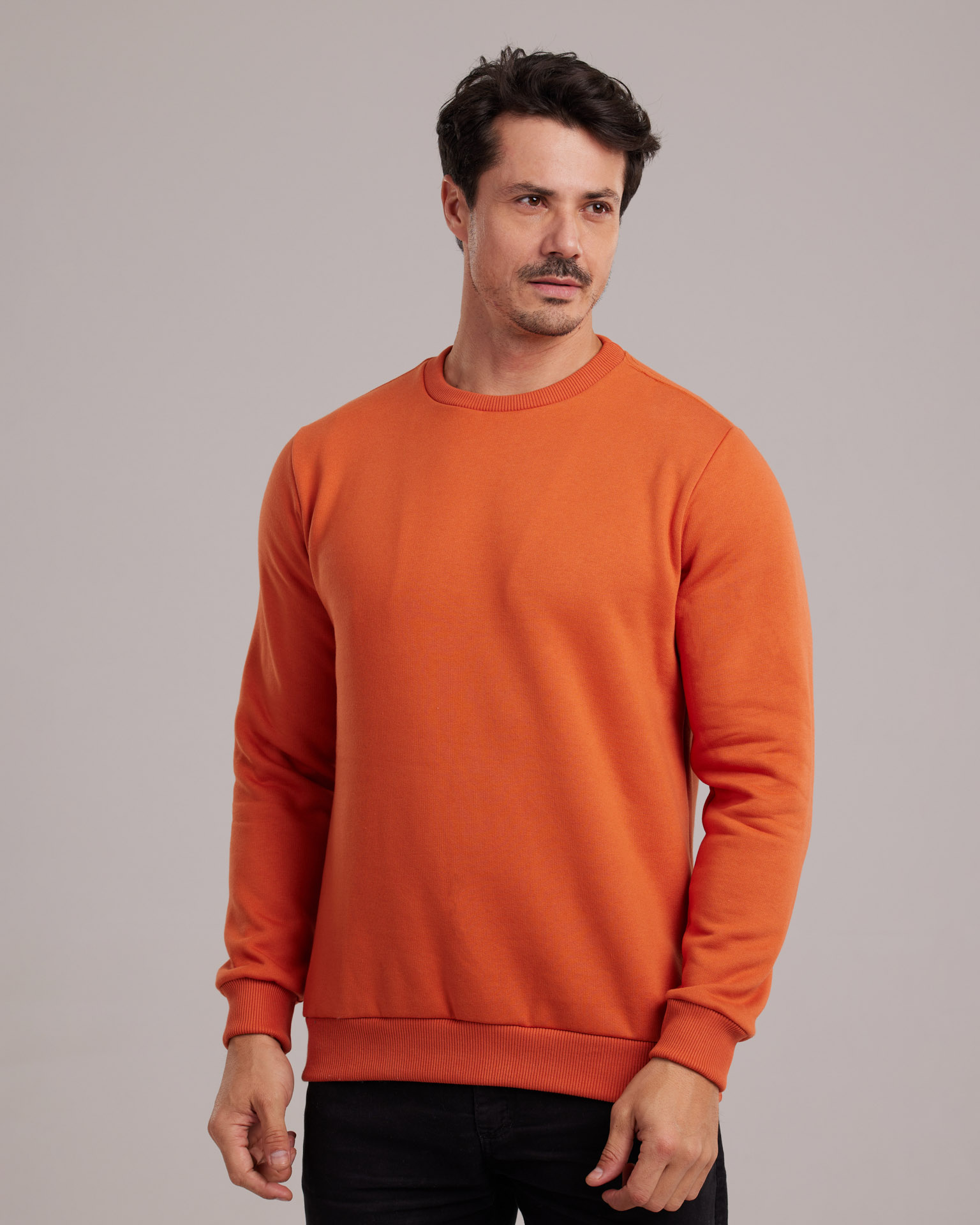 Moletom Básico Flanelado Terracota — Lunfe Têxtil — foto 4