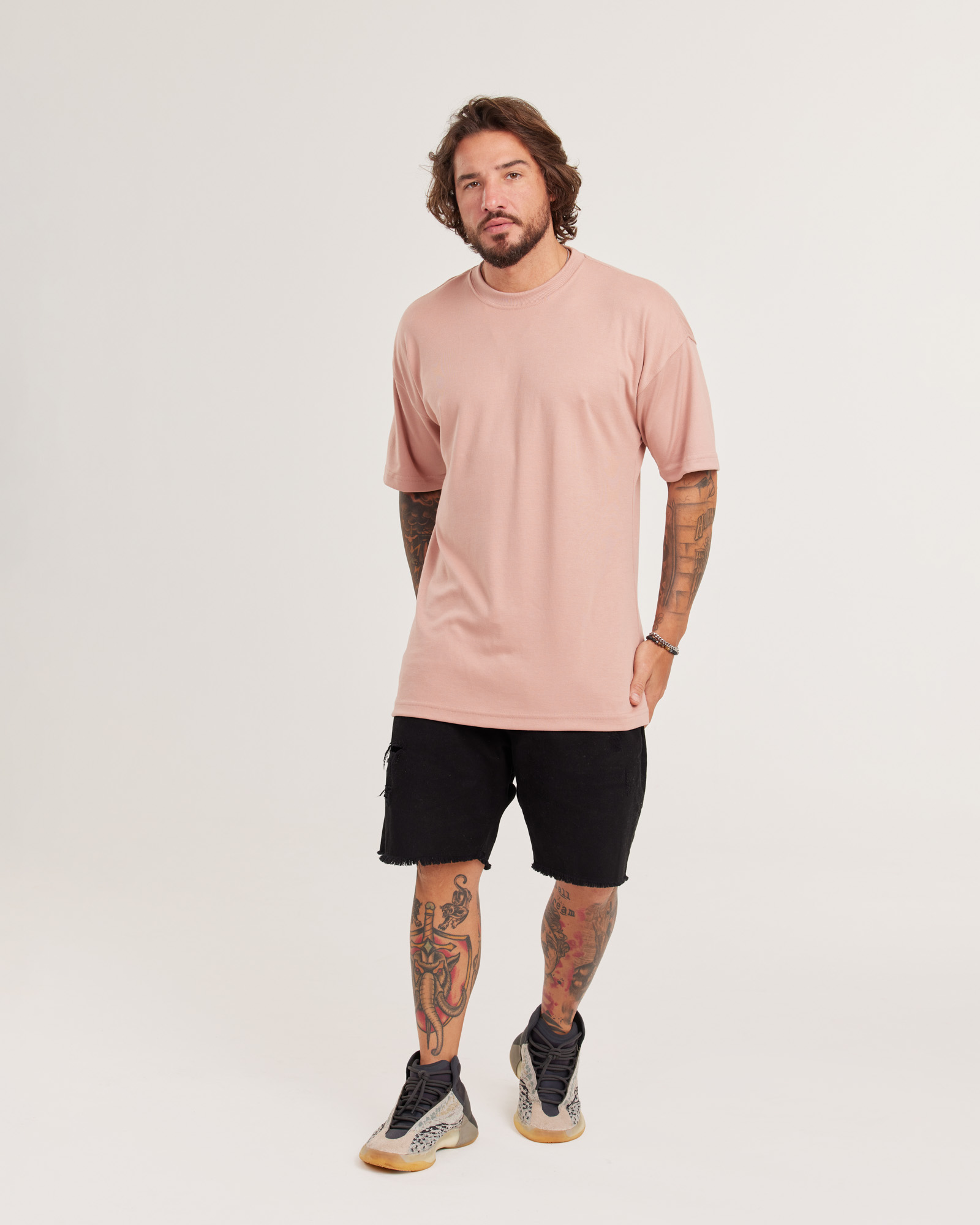Camiseta Oversized Malhão Suedine — Lunfe Têxtil — foto 3