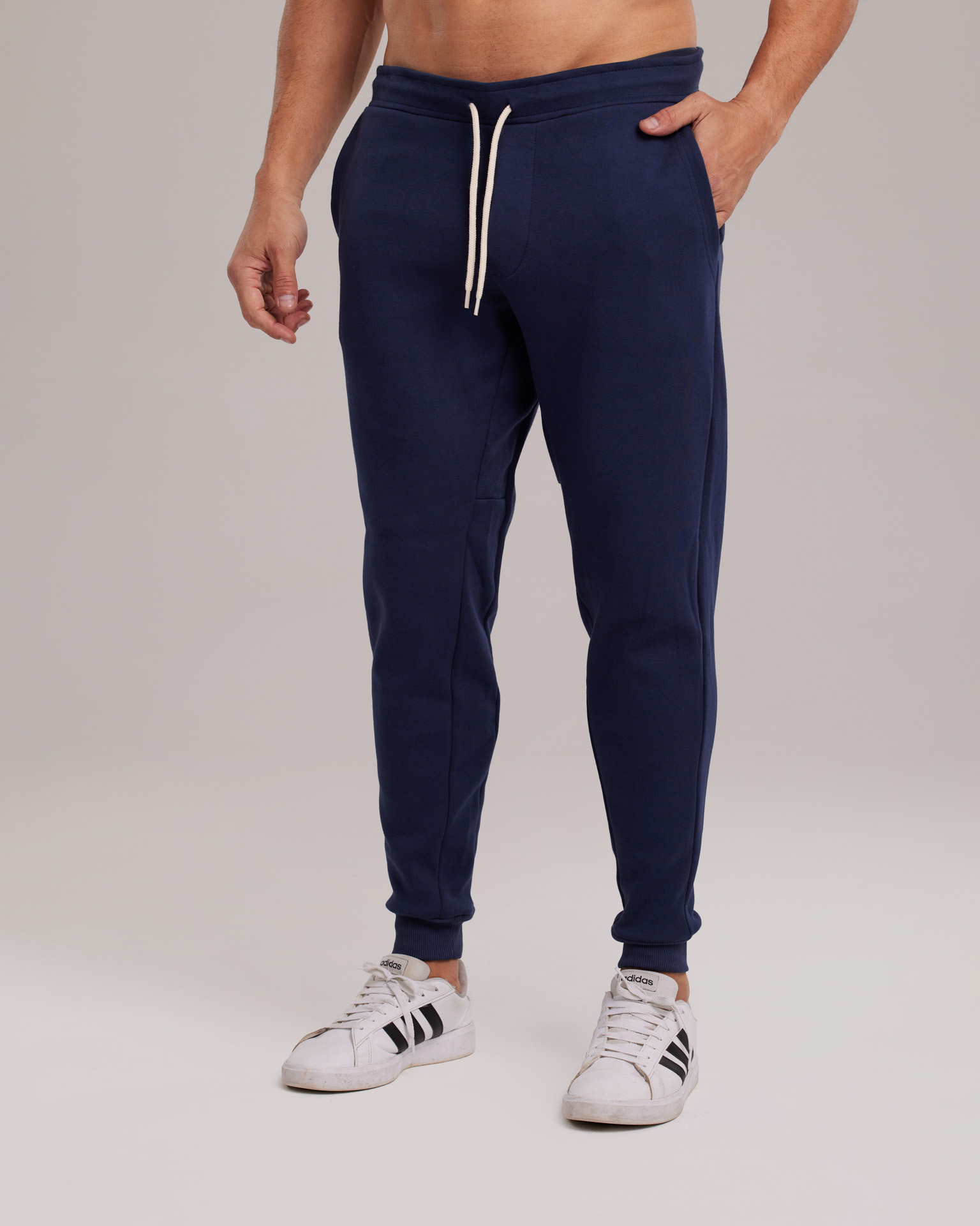 Calça Moletom Básica Flanelada Azul Marinho — Lunfe Têxtil — foto 7