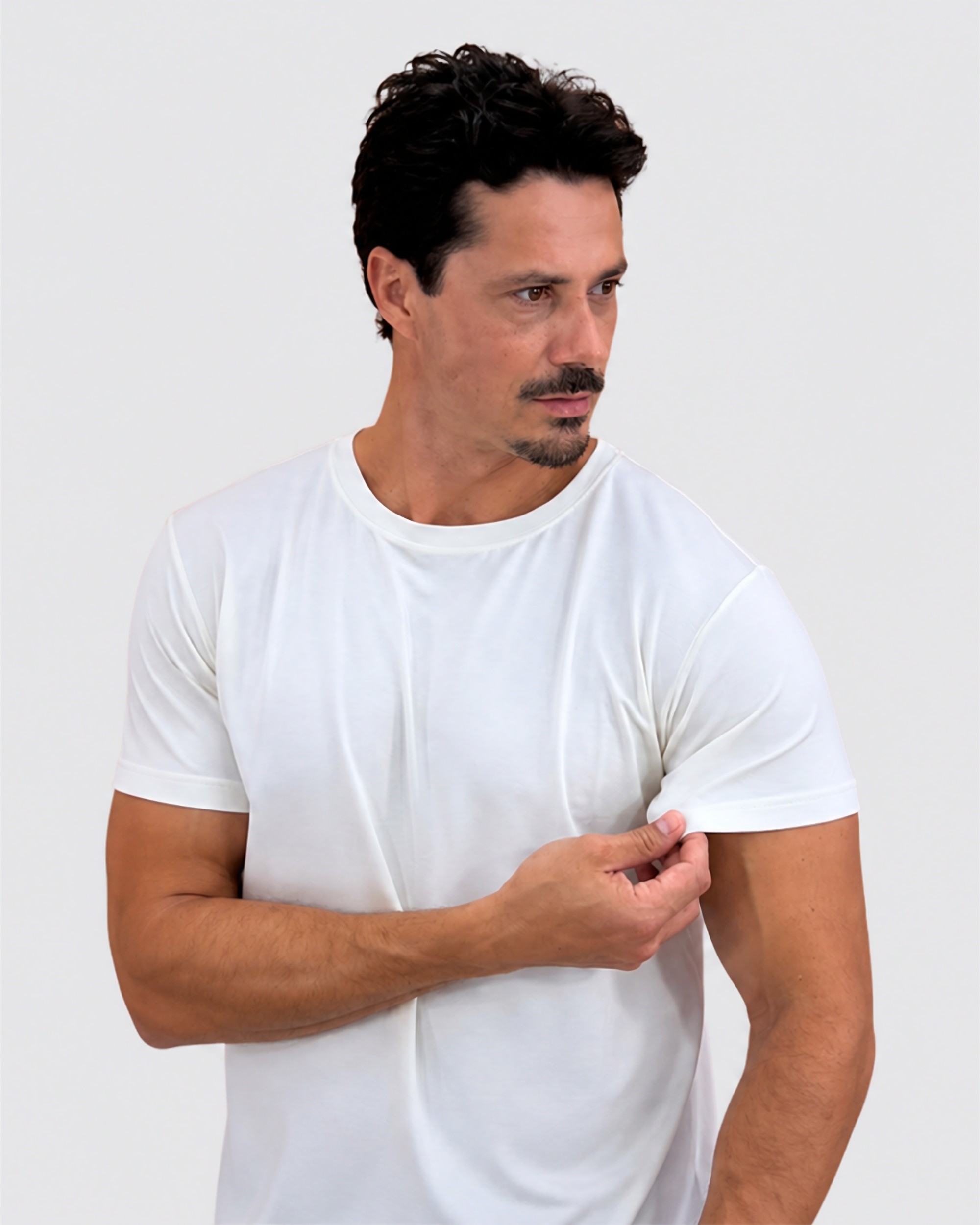 Camiseta Modal Tech Off White — Lunfe Têxtil — foto 5